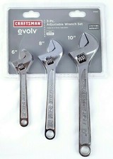 Craftsman 3 Piece Adjustable Wrench Set - 6 8 10 Inch Length Damaged Packing