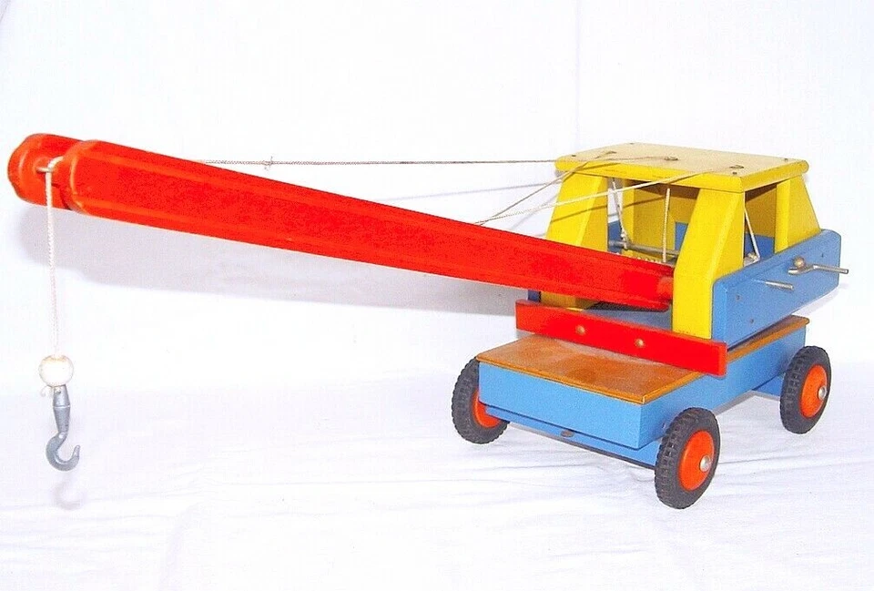 Sio Holland 1: 16 木制建筑工地手动车轮 CRANE 完好 65 全新! 罕见! — 第 2/4 张图片