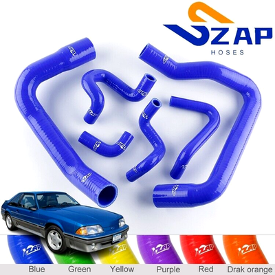 Silicone Radiator Hose For 1986-1993 Ford Mustang GT LX Cobra 5.0L - Blue, 4.5mm 3-Ply