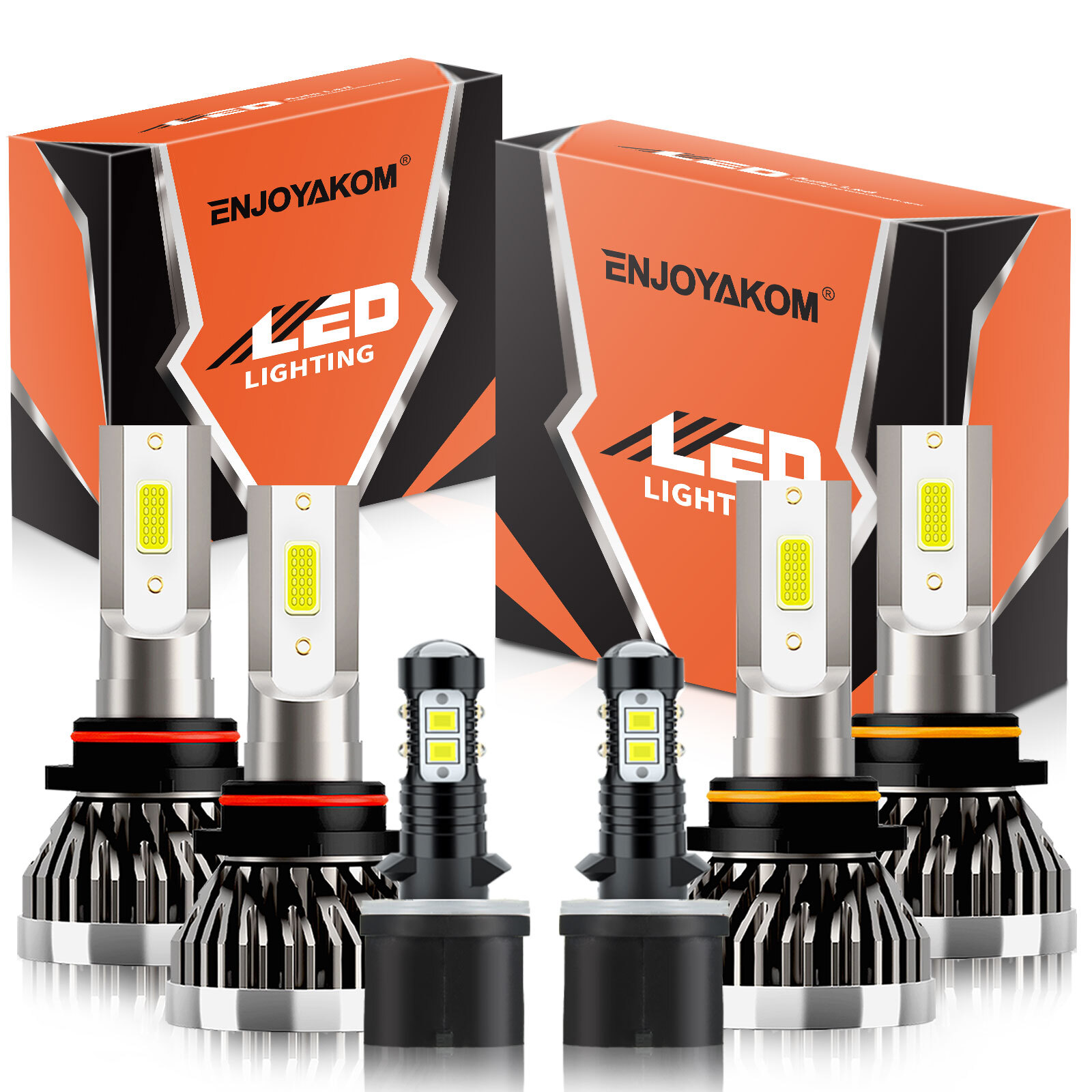 For GMC Envoy 2002-2009 Combo LED Headlight Bulbs High/Low Beam + Fog Light