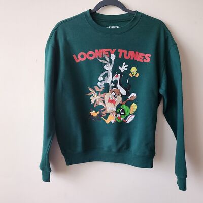 Vintage Y2K Looney Tunes Green Size Small lightweight sweatshirt Cotten Blend