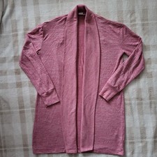 GAP Women's S Pink Open Front Ribbed Cardigan Long Sleeve Lightweight