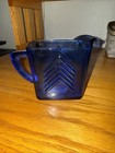 VINTAGE HAZEL-ATLAS "CHEVRON COBALT" 12oz Pitcher — photo 2