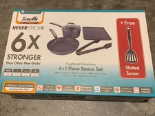 Brand New Scoville Expert Neverstick+ 6x Stronger 4+1 Piece Bonus Cookware Set