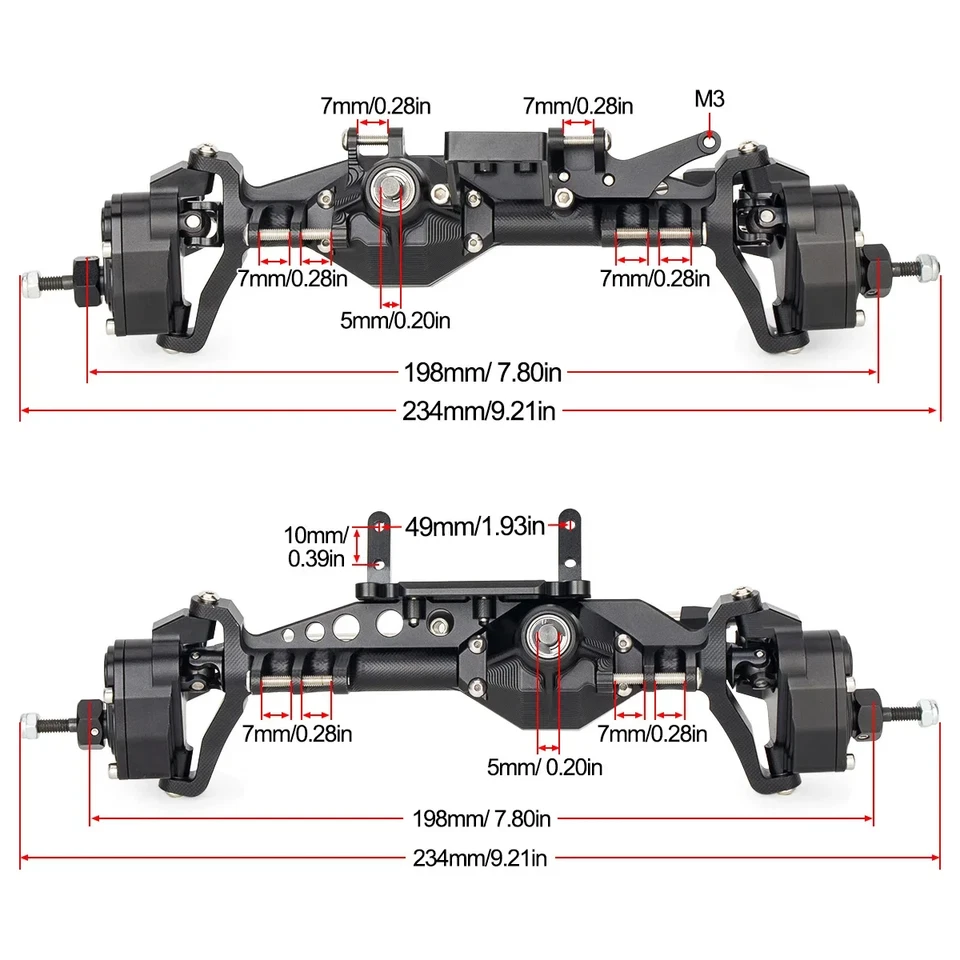 CNC Alu 4WS Offset Portal Axle Set for 1/10 RC Crawler LCG Chassis Comp Rigs - Image 4 of 4
