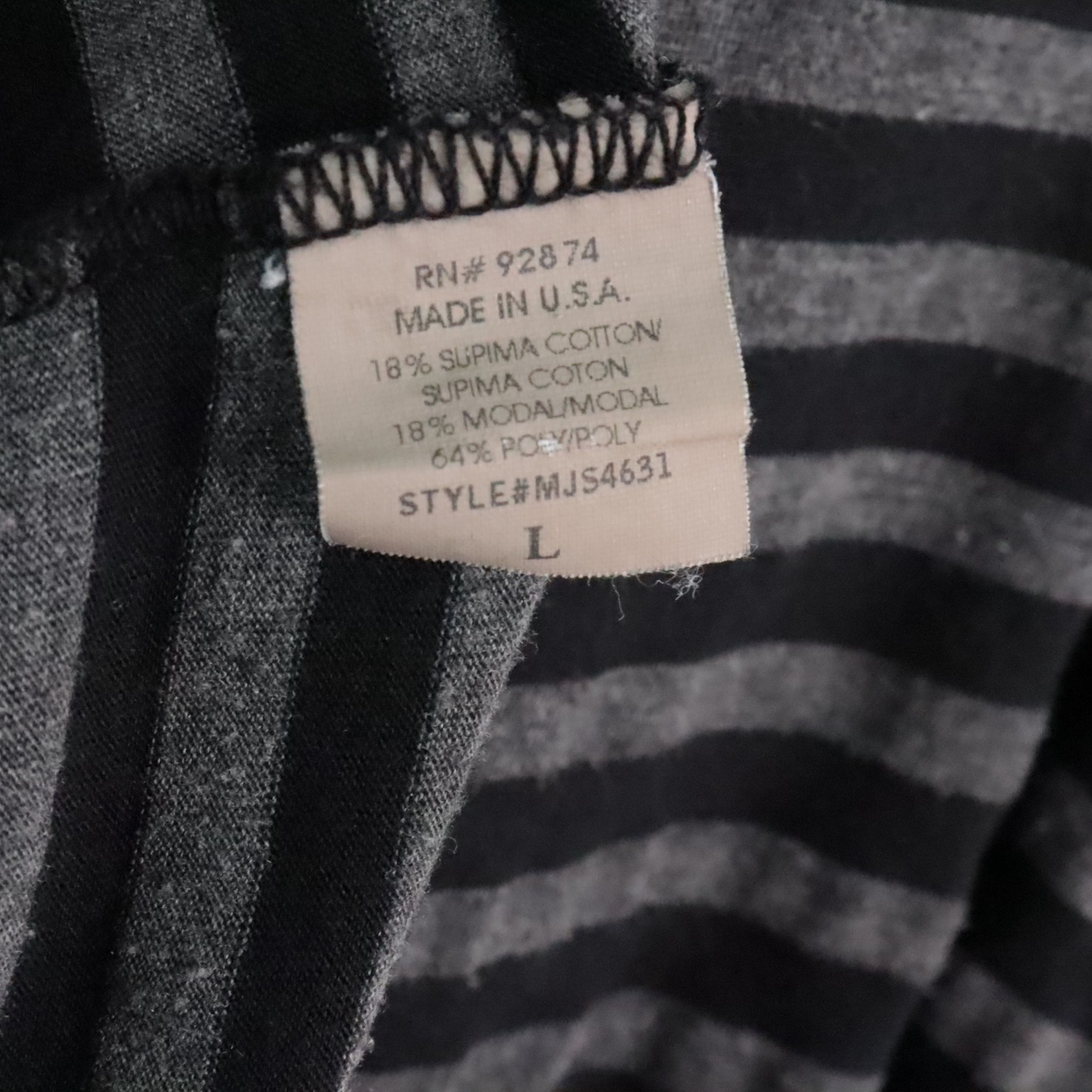 Ella Moss Women's L Gray Black Striped Semi-Sheer Long Sleeve Emo Skater Dress