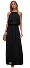 ?WITCHERY BLACK LAYERED BODICE BLOUSON STYLE CREPE LONG DRESS SIZE 16  AS NEW