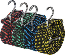 4Er-Set Spanngummi Mit Haken 2M, Gepäckspanner & Expander Mit Metallhaken, Extra
