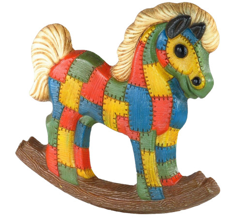 Vintage Nursery Rocking Horse Wall Art Plaque Baby Room Foam Molded Patch Decor
