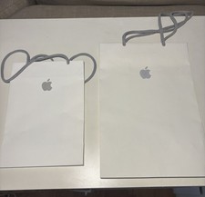 Two Genuine Apple Store Logo White Gift Bag - 11" x 8" and 8.5" x 6"