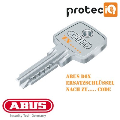 ABUS D6X Nachschlüssel nach ZY Code   CNC-gefräste Schlüsselanfertigung
