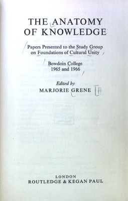 The Anatomy of Knowledge. Papers Presented to the Study Group of Foundations of 