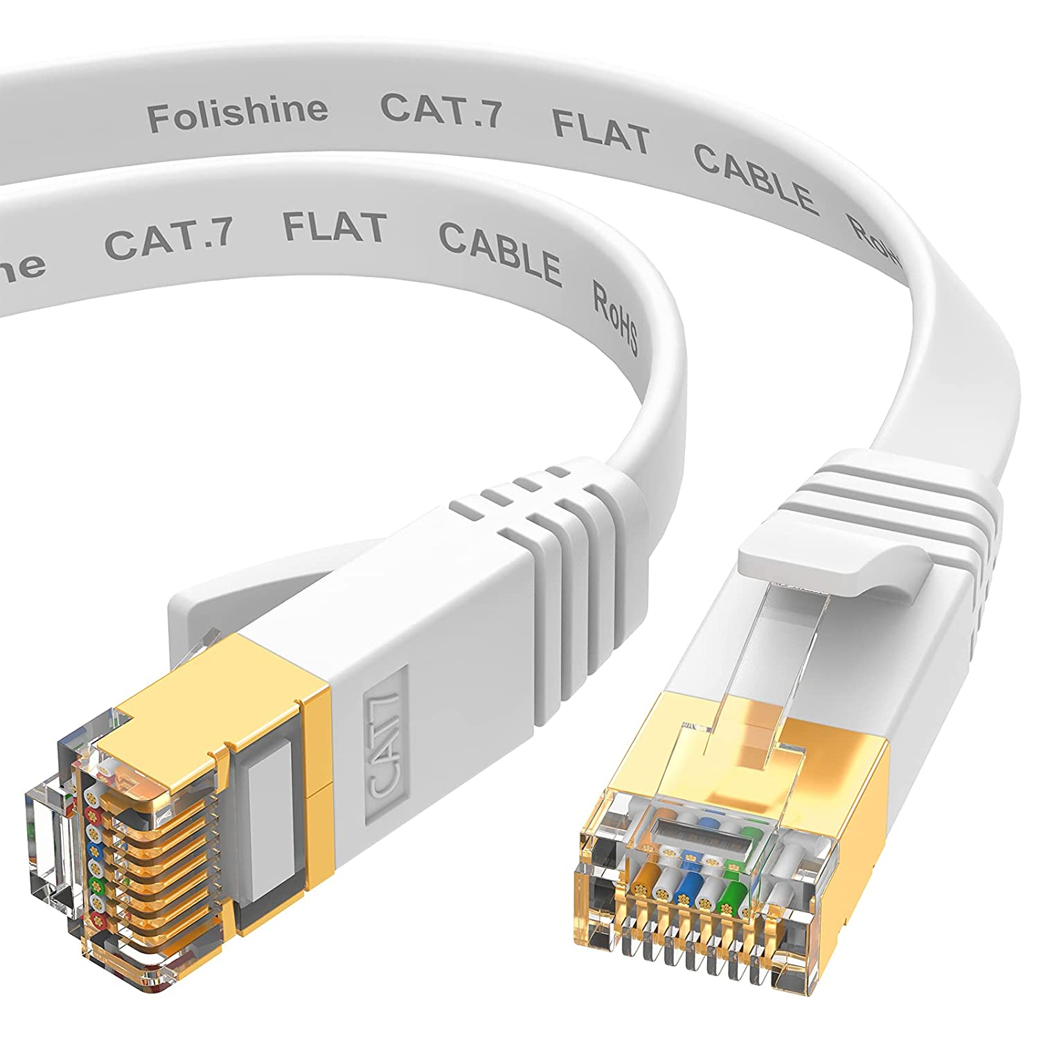 Ethernet Cable 15 Ft, Cat7 High Speed Ethernet Cable, Flat LAN Patch Cords with-image