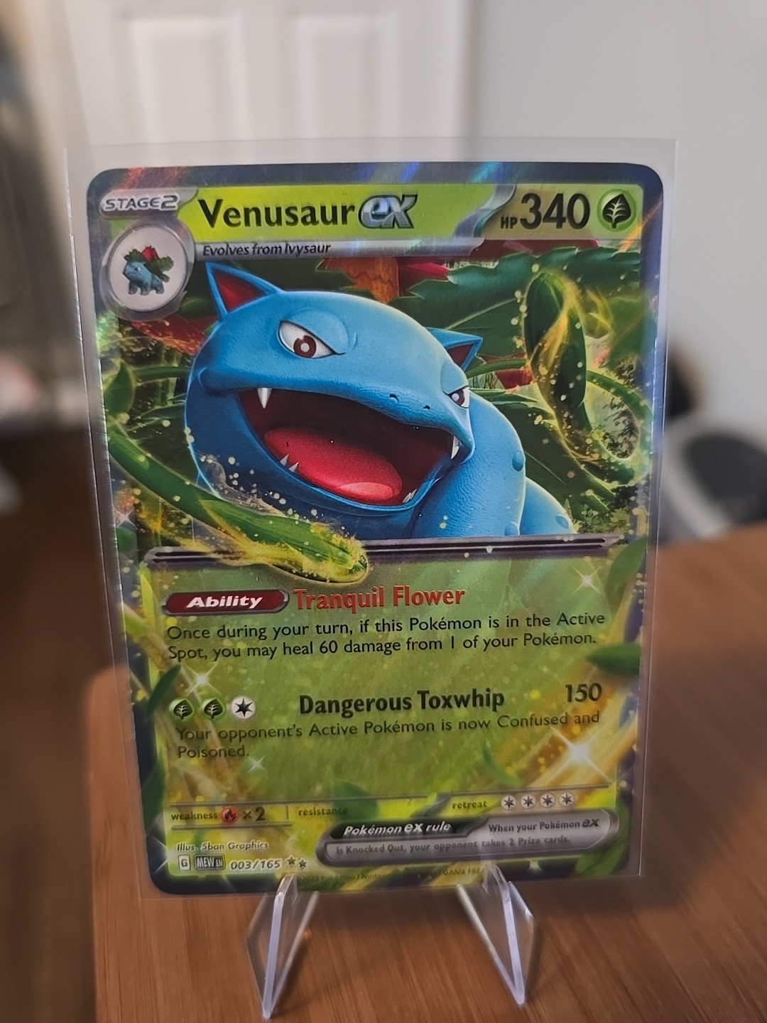 Pokémon TCG Venusaur EX Scarlet & Violet Holo Double Rare Card 003/165