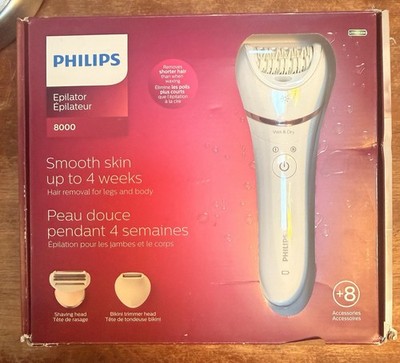 LikeNew Philips Epilator Series 8000 Wet & Dry 3-in-1 Shaver & Trimmer BRE720