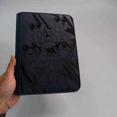 4 Pocket VaultX Blue Binder Engraved Featuring Squirtle Squad