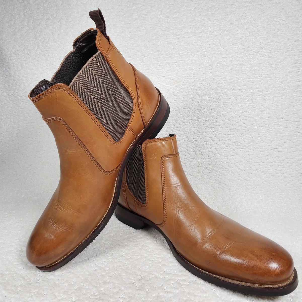Stafford Mens Brown Pebble Grain Leather Chukka Boots Made in USA 10 D 15241 Stafford Men main image 3