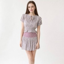 LoveShackFancy NWT Toto Small Pink Floral Mini Dress
