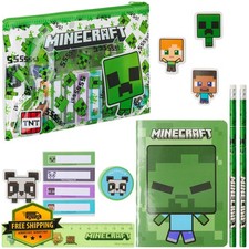 Minecraft Filled Pencil Case and Stationery Set, Kids School Gift