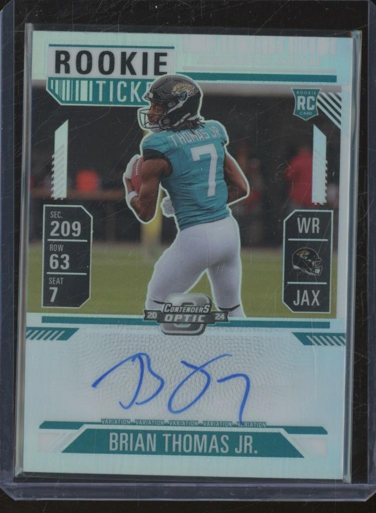 2024 Panini Contenders Optic BRIAN THOMAS JR #103 RC Auto Var Holo Prizm JA797