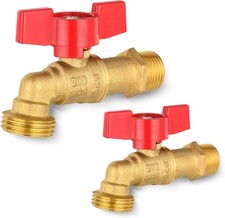 3/4" MIP Inlet x 3/4" MHT Outlet Sillcock Long Hose Bibb Valve 2 Pack