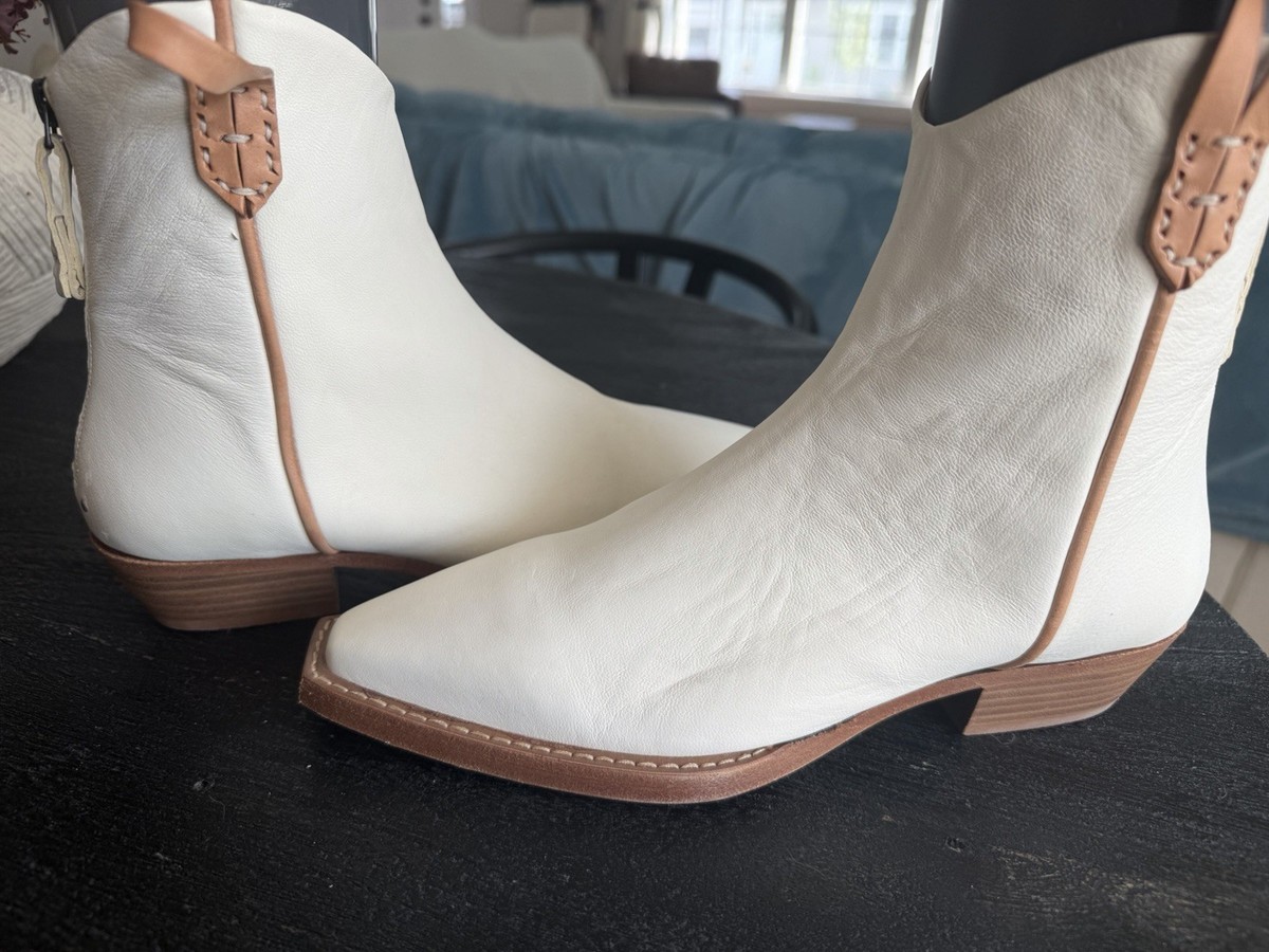 Free People We The Free Wesley Ankle Boots Bone Leather Women’s US 7.5 EU 37.5