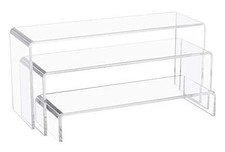 Jusalpha 3 PC Large 10 Inches Clear 5mm thick Acrylic Riser Set, Acrylic Display