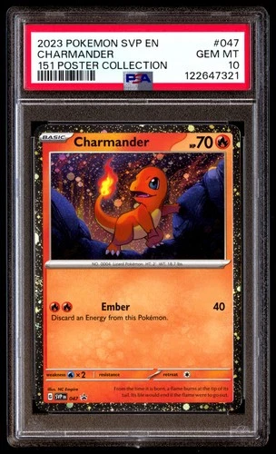 PSA 10 Charmander 047 Pokemon Svp En SV Black Star Promo 2023 151 Poster Collect