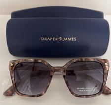 Draper James RSVP Oversized Square Tortoise Sunglasses Gray Tinted 100 UV