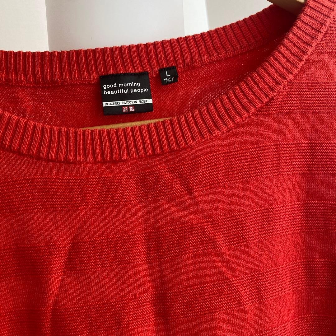 Uniqlo x BeautifulPeople Knit 7/8 Sleeve RedCollaboration Rare Used JAPAN thumbnail 2