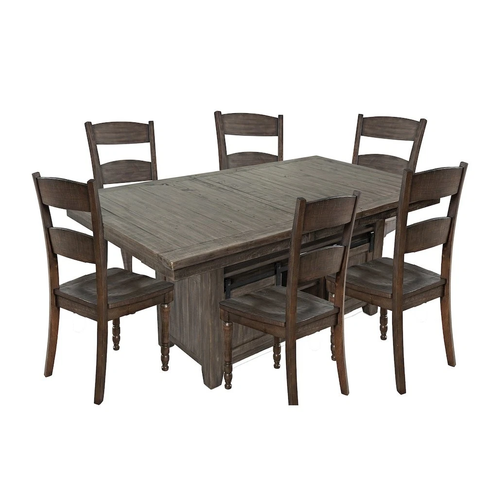 Madison County Reclaimed Pine 72" Farmhouse Storage Table Seven-Piece Dining Set - Thumbnail 4