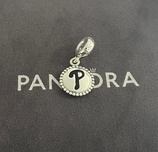 Pandora Philadelphia Phillies Baseball Charm Pendant S925 Sterling Silver