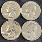 Proof 1962 Quarters (4) Stunning Coins $1FV SILVER 90% Auction Fast🏁Shipping