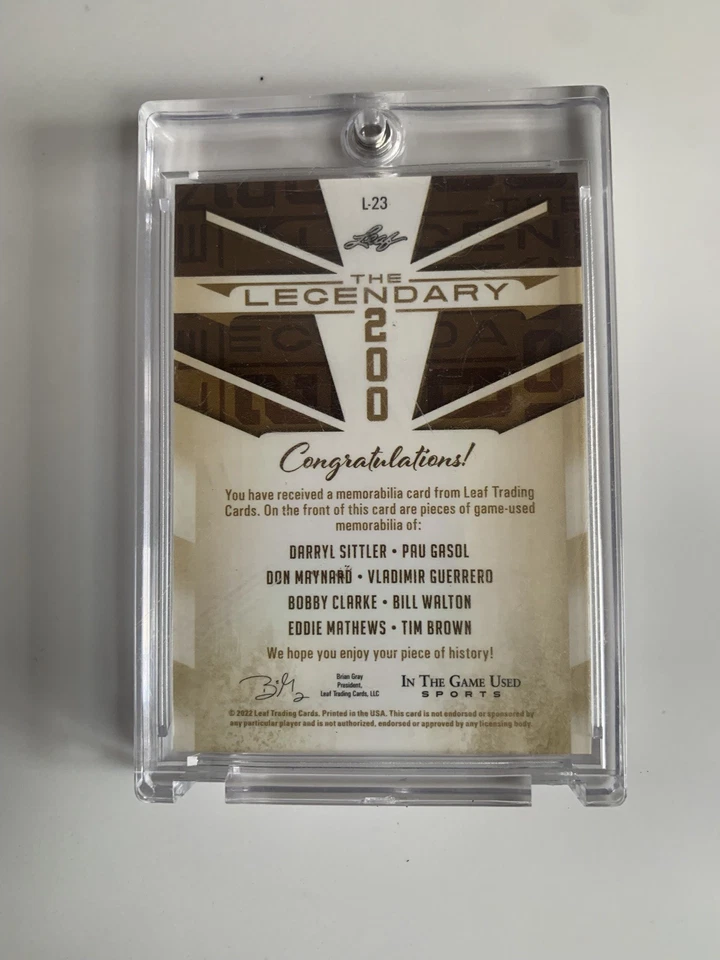 2022 Leaf In The Game Used Clarke Mathews #L23 /45 Gasol Guerrero Walton Clarke - Image 2 of 2