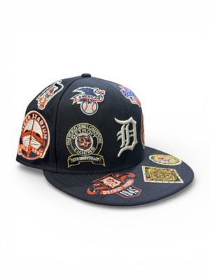 Authentic New Era MLB Detroit Tigers ''Patch Around'' Snapback Hat Cap | Navy Blue