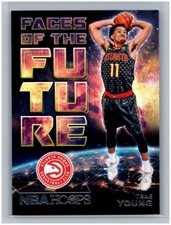 2018-19 Panini NBA Hoops Trae Young RC Faces of the Future #5 Rookie Card Insert. rookie card picture