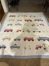 Pottery Barn Kids Quilt Transportation Vehicles Variety Comforter 69x82