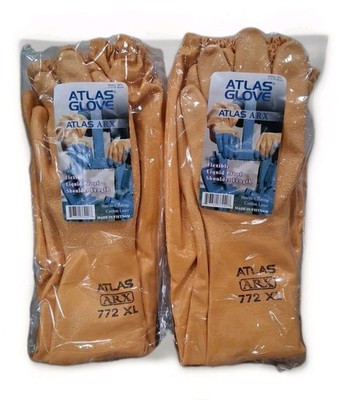 2X ATLAS ARX 772 CHEMICAL RESISTANT GLOVES MFG 26'' SIZES XL