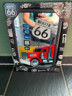 Route 66 Spiegel / Wandspiegel mit Truck-Motiv   Neu & Originalverpackt