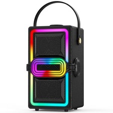 Bluetooth Speaker, 120W Peak Power Wireless Speakers Boombox with Deep Black
