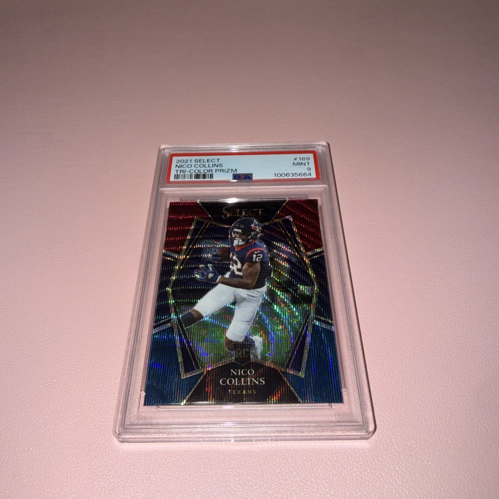 2021 Panini Select - Premier Level Nico Collins #169 Tri-Color Prizm /199 (RC)