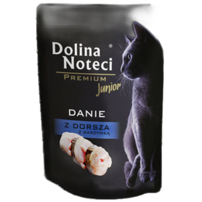 5902921303220 Dolina Noteci Premium Mokra karma Junior dla kociąt danie z dorsza