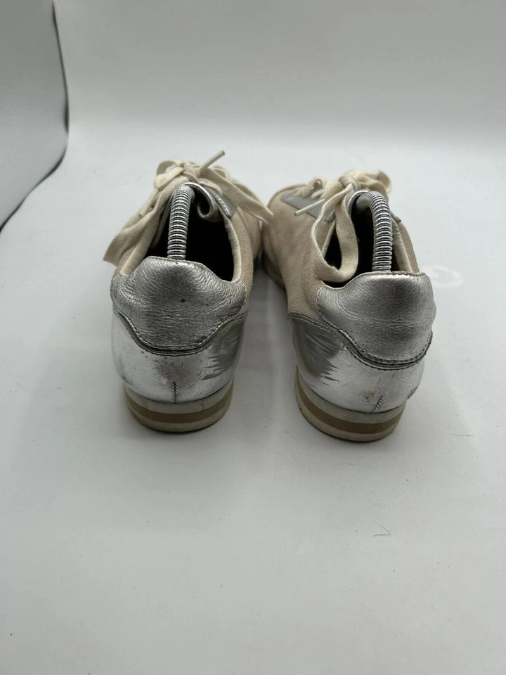 Zapatillas deportivas Coach para mujer talla 11 beige plateado con cordones Foto 3 de 4