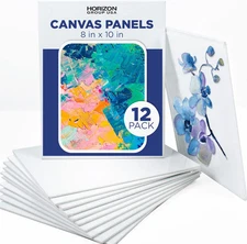 8X10 Painting Panel Canvas Boards, Pack of 12, Multicolor