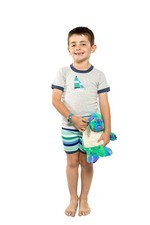 Boys Size 5-7 Snugglebum Grey Boat Sail Summer Cotton Short Sleeve Pyjama Set