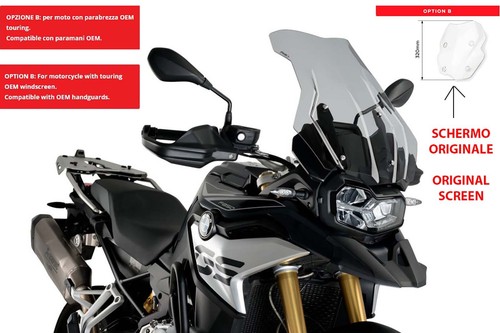 Puig Tourenscheibe PLUS Für Motorräder – Verstellbar Mit Spoiler | Schlagfestes Acryl