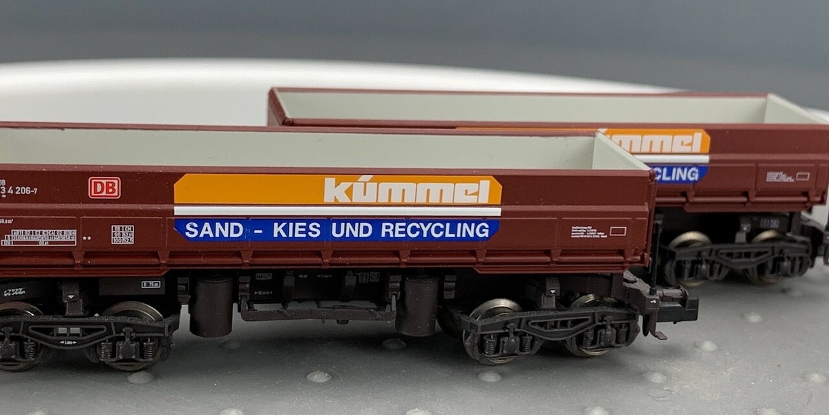 N Minitrix 15245 DB Two Kúmmel Nurnberg Fas 126 Side Dump Car Set