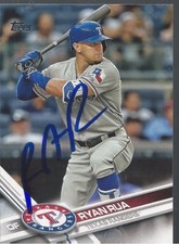 Texas Rangers RYAN RUA Signed 2017 Topps Card