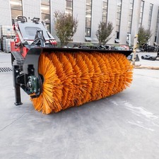 Angle Broom Sweeper Attachments for Mini Skid Steer Loader Road Snow Brush Sweep