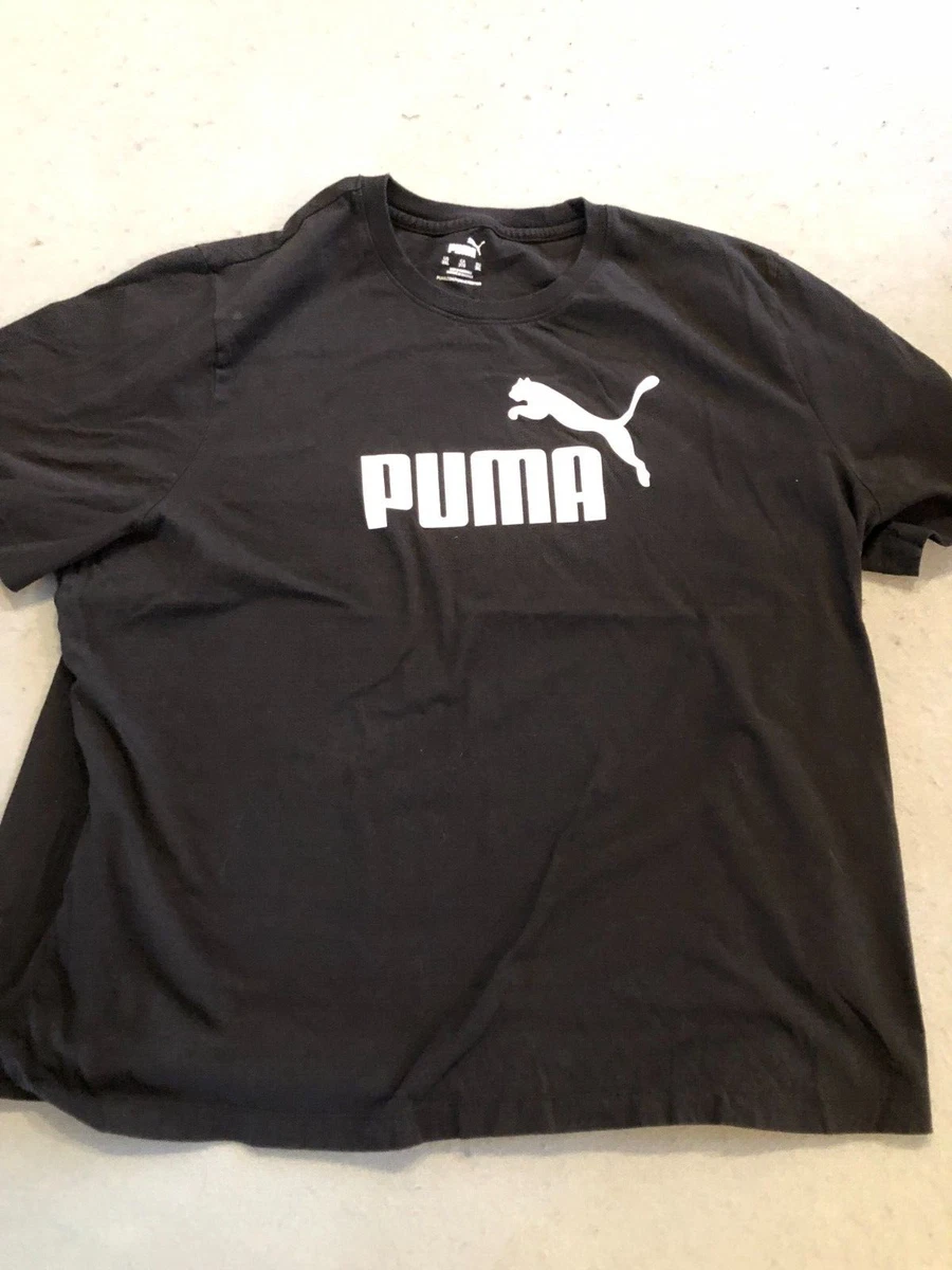 Puma Shirt Men's 3XL Black/White Big Logo Short Sleeve Active/Casual Tee |  eBay